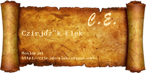 Czirják Elek névjegykártya