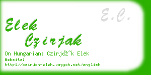 elek czirjak business card